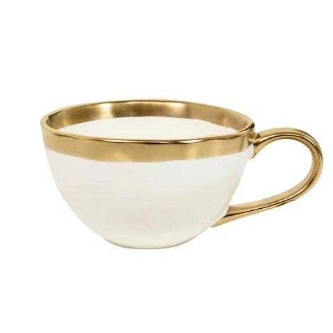Kare Design KARE komplet 4 filiżanek BELL biało-złoty