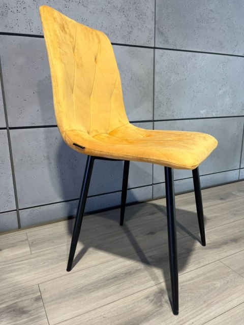 Krzesło tapicerowane BORGO VELVET MUSTARD SMOKE