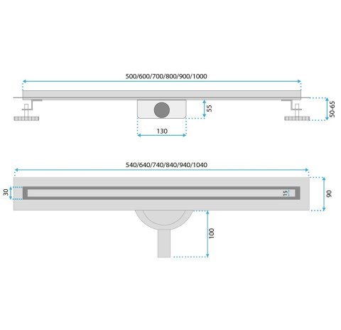 ODPŁYW NEOX SLIM PRO CZARNY 700