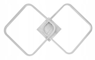 Lampa Dekoracyjna 2 kwadraty 52W Biała + Pilot IMOLA