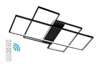 Lampa Led ring 123W czarna + Pilot ROMA