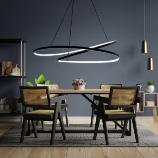 Lampa dekoracyjna wisząca led 122w czarna DL-I09 + Pilot MONA XL