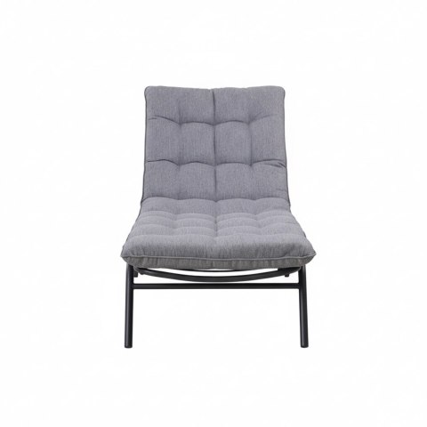 Leżak VIBE Ogrodowy z Poduszką Stalowy Regulacja Czarny Szary