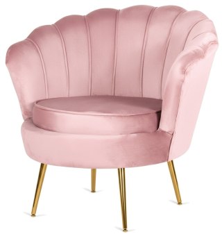 Krzesło Fotel Muszla Lugano DONNA VELVET PINK